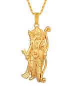 Brass gold plated ram-krishna pendant hindu spiritual (pack of 2)