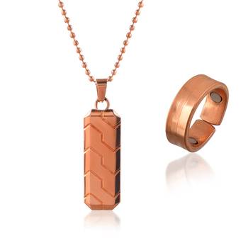 Pure copper pendant and finger ring combo 1