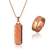 Pure copper pendant and finger ring combo