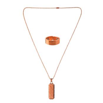 Pure copper pendant and finger ring combo 2