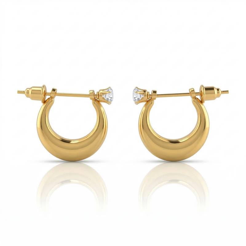 Brass gold women earrings