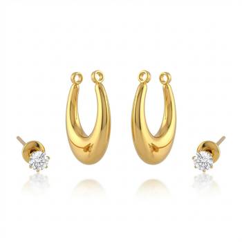 Brass gold women earrings 4