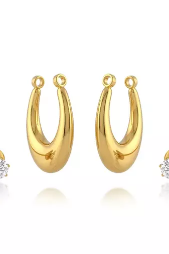 Brass gold women earrings