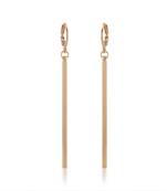 Brass gold long bar earrings for women