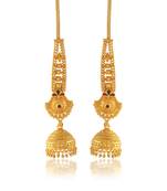 Brass gold plated handmade kan chain long jhumki for women tradtional