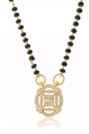 Brass gold moissanite diamond small mangalsutra for women