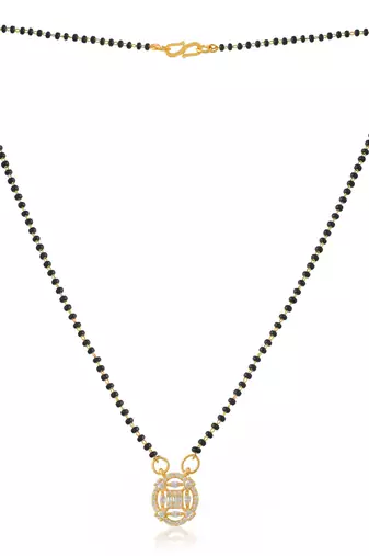 Brass gold moissanite diamond small mangalsutra for women