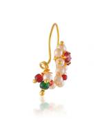 Brass gold maharashtrian nose pin nath nathaniya