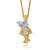 Brass gold plated cz studded krishna pendant