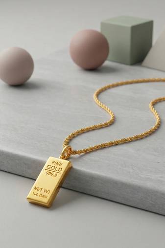 Brass micron 1 gram gold biscuit pendant