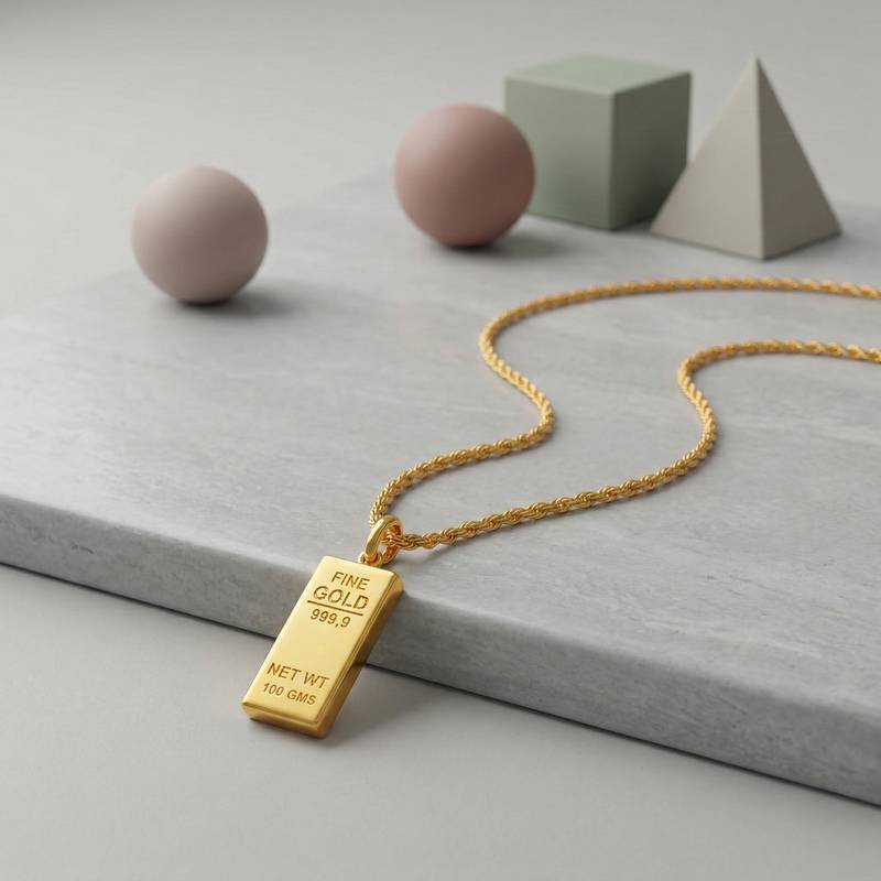 Brass micron 1 gram gold biscuit pendant