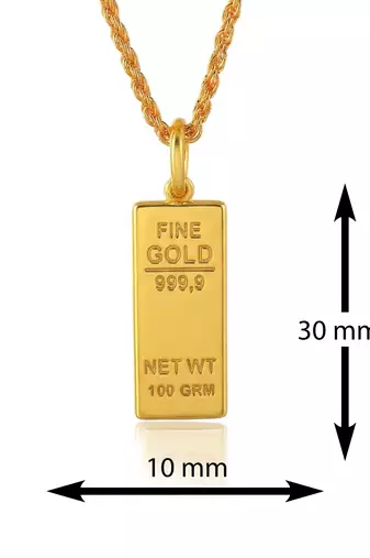 Brass micron 1 gram gold biscuit pendant