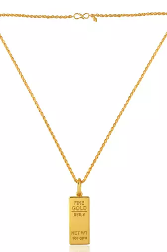 Brass micron 1 gram gold biscuit pendant