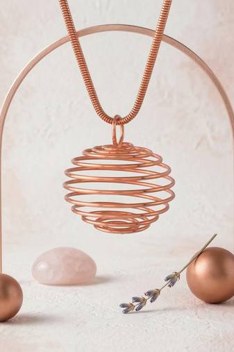 Copper spiral pendant
