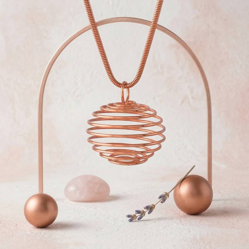 Copper spiral pendant