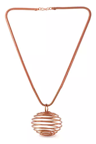 Copper spiral pendant