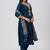 Blue vatican silk kurti pant dupatta set