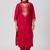 Red vatican silk kurti pant dupatta set