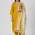Yellow roman silk kurti pant dupatta set