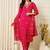Pink roman silk kurti pant dupatta set