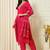 Pink roman silk kurti pant dupatta set