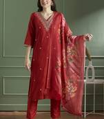 Rayon kurti pant dupatta set