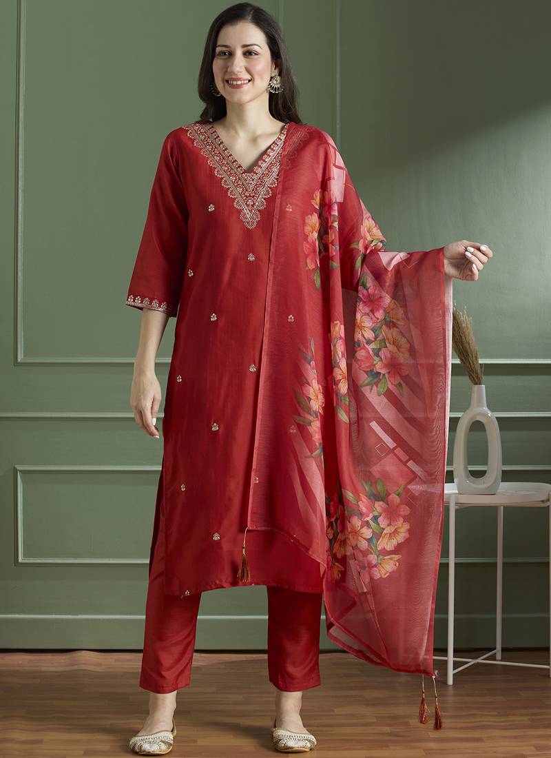 Rayon kurti pant dupatta set