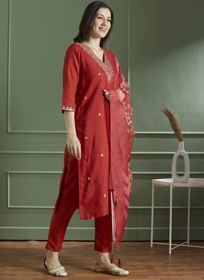 Rayon kurti pant dupatta set 2