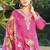 Pink roman silk kurti pant dupatta set