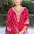 Red roman silk kurti pant dupatta set