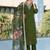 Green roman silk kurti pant dupatta set