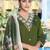 Green roman silk kurti pant dupatta set