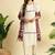 Cream khadi cotton kurti pant dupatta set