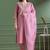 Light pink rayon kurti pant dupatta set