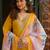 Yellow roman silk kurti pant dupatta set