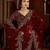 Maroon color satin silk saree with heavy jari embroidery work & designer blouse