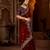 Maroon color satin silk saree with heavy jari embroidery work & designer blouse