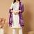 Cream khadi cotton kurti pant dupatta set