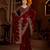 Maroon color satin silk saree with heavy jari embroidery work & designer blouse