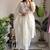 White khadi cotton kurti pant dupatta set