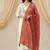 Cream roman silk kurti pant dupatta set
