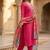 Pink roman silk kurti pant dupatta set