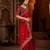Red color satin silk saree with heavy jari embroidery work & designer blouse