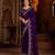 Violet color satin silk saree with heavy jari embroidery work & designer blouse