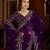 Violet color satin silk saree with heavy jari embroidery work & designer blouse