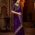 Violet color satin silk saree with heavy jari embroidery work & designer blouse