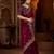 Wine color satin silk saree with heavy jari embroidery work & designer blouse