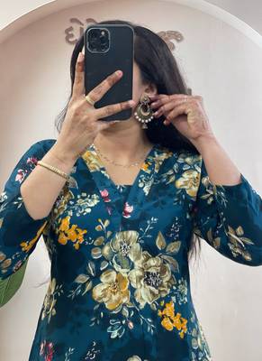 Rama pure soft rayon cotton kurti palazzo dupatta 2