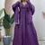 Purple vichitra silk anarkali with dupatta