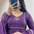 Purple vichitra silk anarkali with dupatta